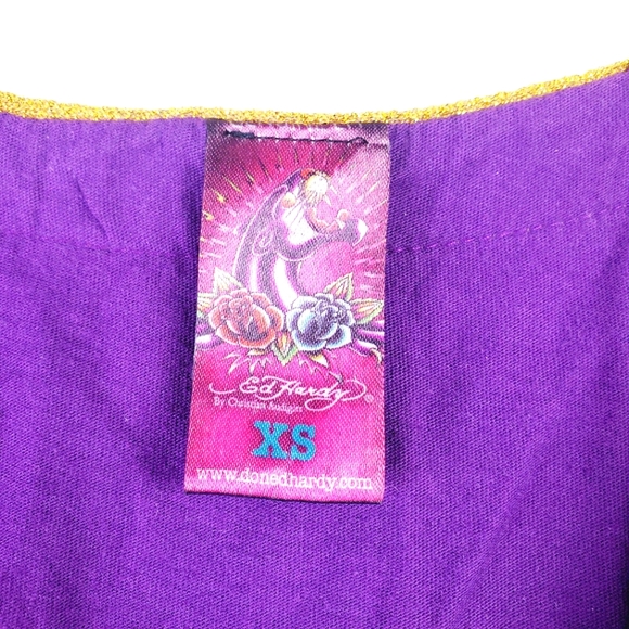 Ed Hardy Christian Audigier Nurse Bedazzle Top XS - Picture 8 of 8